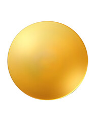 Golden adhesive sticker on transparent background