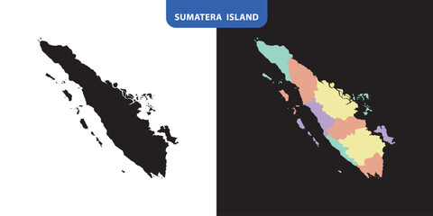 sumatera region with free 2 style illustration vector maps region and area