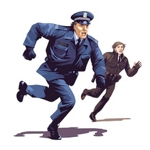 Illustration Of Running Cops