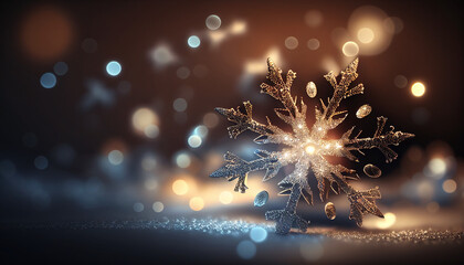 Wall Mural - Abstract christmas background, Christmas bokeh and snowflake background, Generative AI