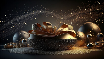 Wall Mural - Christmas decoration, glitter-effect Christmas backgrounds, Generative AI