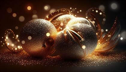 Wall Mural - Christmas decoration, glitter-effect Christmas backgrounds, Generative AI
