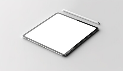 Mockup image of a digital tablet with a blank transparent screen, business concept, Ai generative
