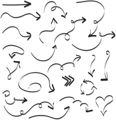 Poster - black arrows 3d icon set modern abstract arrows