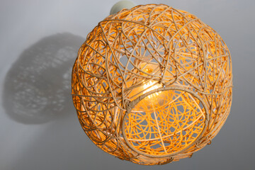 Sticker - Modern chandelier with ball shaped straw lampshade