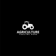 Canvas Print - Agriculture and farming with tractor icon isolated on dark background