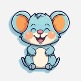 Fototapeta Pokój dzieciecy - Cartoon mouse. Isolated on white background. Vector illustration for pet, animal, wildlife concept
