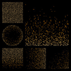 Poster - Matrix background. Orange color theme backgrounds. Gradiented geometric patterns. Superb vector illustration.