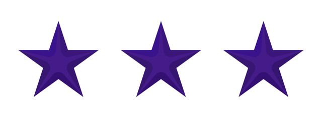 Canvas Print - Illustration of a set of three purple stars on a transparent background – Decorative elements for designs