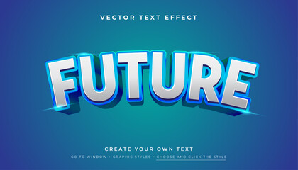 Fototapete - 3d futuristic text effect typography