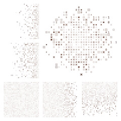 Poster - Abstract matrix background. Brown color theme backgrounds. Gradiented geometric patterns. Beautiful vector illustration.