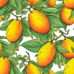 Wall Mural - mango seamless pattern