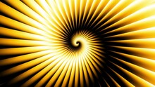 Endless Abstract Spiral. Seamless Loop Footage. Gold Spiral On Black Background