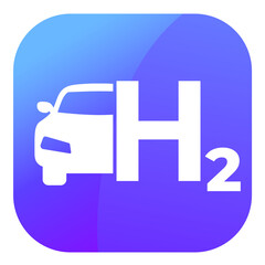 Canvas Print - hydrogen car, clean transport icon