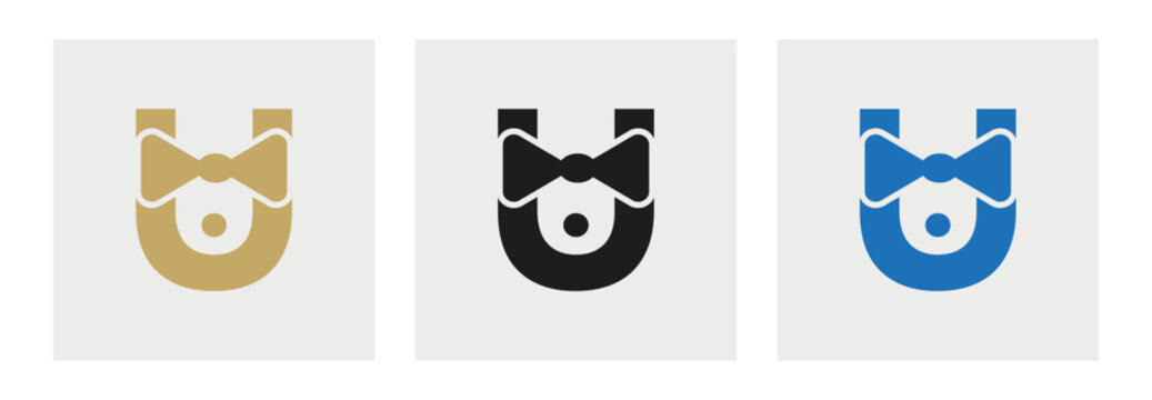 Letter U Business Tie Logo. Suit Logo Design Template