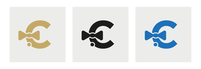 Wall Mural - Letter C Business Tie Logo. Suit Logo Design Template