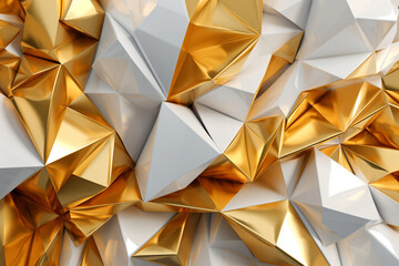 Wall Mural - Sculpted Splendor: Delicate White and Gold Paper Textures of Luxurious Craftsmanship, Generative AI