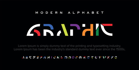 modern minimal abstract alphabet fonts. typography technology, electronic, movie, digital, music, fu