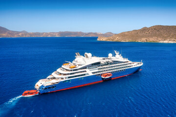 Wall Mural - an aerial view of the cruise liner. a huge cruise ship. vacations and vacations. summer time for sea