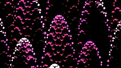 Poster - Black background with bright crumbling sequins. Design. Blue and pink sequins made in cartoon abstraction.