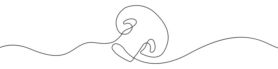 Poster - Mushroom icon line continuous drawing vector. One line Champignon vector background. Half a mushroom icon. Continuous outline of a Mushroom.