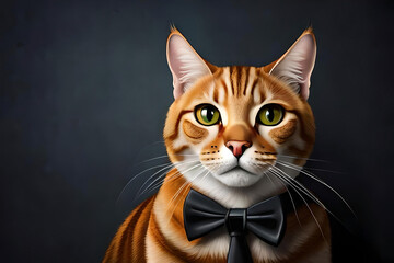  Singapura cat on dark gray background