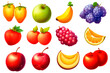 set fruits in cartoon style for video game isolated on white background, AI Generative AI