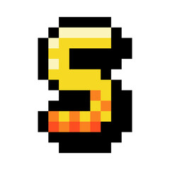Poster - Pixel 8 Bit Uppercase Letter S as Font and Alphabet Vector Illustration