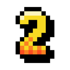 Poster - Pixel 8 Bit Number Two or Numeral Vector Illustration