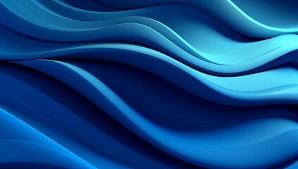 Wall Mural - Digital Symphony: Aesthetically Pleasing Abstract 3D Blue Graphic Wave, Generative AI