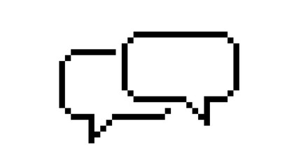 Fototapete - Pixel text bubble chat icon. Clipart image isolated on white background