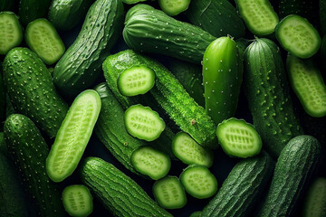 Poster - Lots of green cucumbers. AI Generated