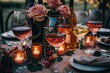 At a happy event, glasses of rose wine are shown. Generative AI