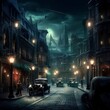street in the night london 20th century . Created using generative AI