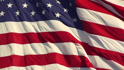 Wall Mural - us flag blowing in the breeze. shot with a high-speed camera
