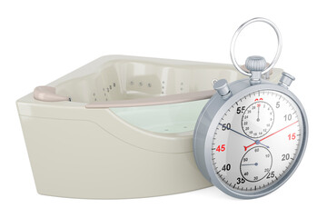 Wall Mural - Hydromassage tub with stopwatch, 3D rendering