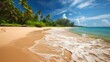 Seaside dreams, enchanting tropical beach, soft sandy shores, and dreamlike ambiance