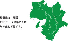 都道府県地図　近畿地方　境界線あり