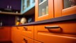 Orange Wooden Kitchen Cabinets. Beautiful Kitchen