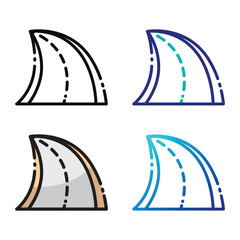 Road icon design in four variation color