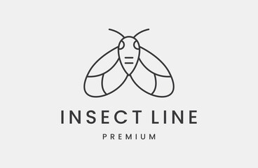 insect logo design with black colour and linear style for insect business