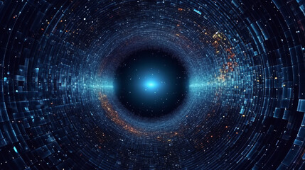 Wall Mural - a black hole surrounded by a galaxy of stars. generative ai