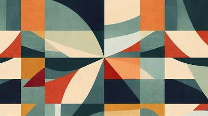 Aufkleber - A vibrant geometric pattern featuring squares and lines. Generative ai