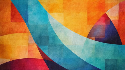 Poster - A vibrant and colorful abstract painting. Generative ai