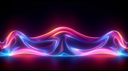Poster - A vibrant light wave against a dark background. Generative ai