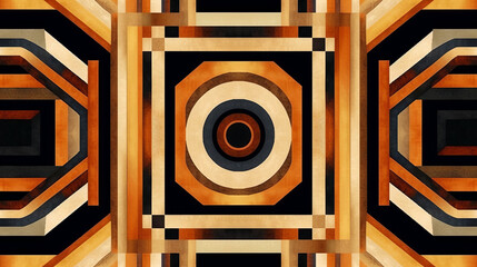 Aufkleber - An intricate abstract design in shades of brown and black. Generative ai