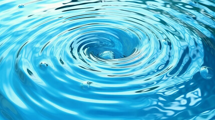 Poster - 3d whirlpool clear blue water scattered around, water splash transparent, isolated on white background. Generative ai