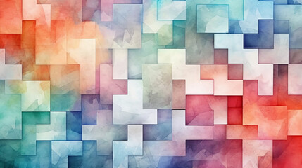 Poster - A colorful abstract background made up of squares. Generative ai