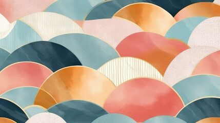 Aufkleber - An abstract painting full of vibrant colors and various shapes. Generative ai