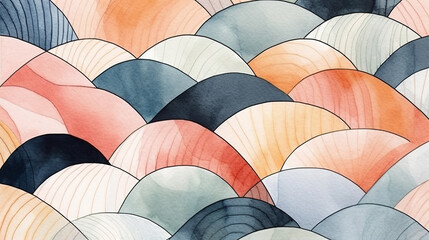 Poster - An abstract painting with flowing waves and vibrant colors. Generative ai